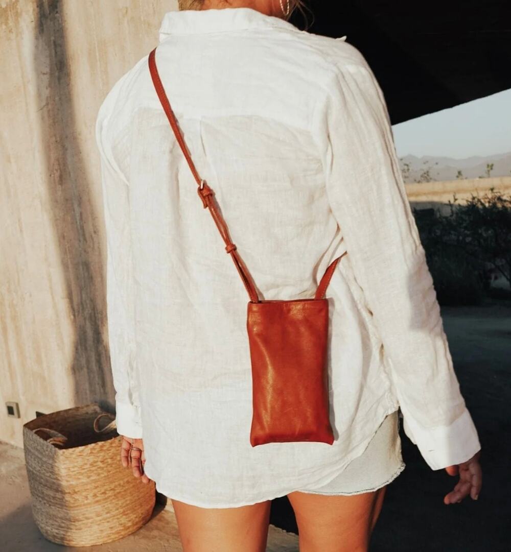 Parker Clay Sebli Brown Leather Phone Crossbody